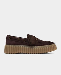 Clarks - Torhill Boat Shoe - Dark Brown Suede