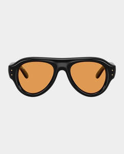 Sale: Ray-Ban - Aviator Puffer Sunglasses - Black with Orange Lens