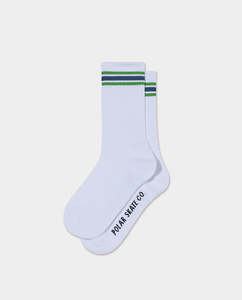 Polar - Rib Socks Striped - White/Green/Blue