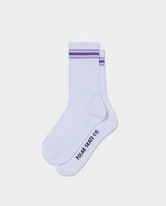 Polar - Rib Socks Striped - White/Lavender