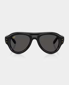 Lifestyle: Ray-Ban - Aviator Puffer Sunglasses - Black with Ultra Black Lens