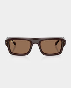 Ray-Ban - Flacko Puffer Sunglasses - Transparent Dark Brown with Dark Brown Lens