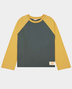 Checks Downtown - Crew Raglan Jersey - Charcoal/Mustard