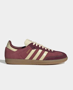 Footwear: Adidas - Samba OG Shoe - Shadow Red/Warm Vanilla/Gum