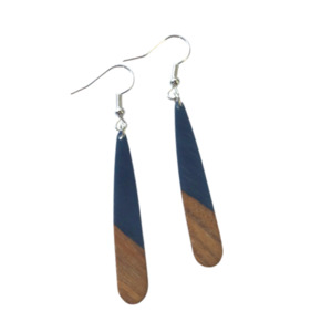 Wood Resin: Slender tear drop - Denim
