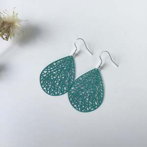 Laser Cut Earrings: Skeleton Leaf