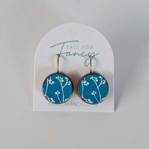 Glass Dome Earrings: Wood Lever back Earrings