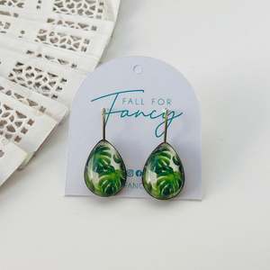 Glass Dome Earrings: Glass Dome Tear Drops Earrings