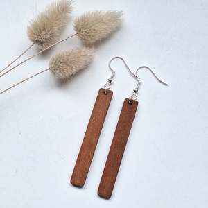 New Collection: Long Wood Oblong Earrings