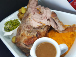 Roasted Leg of Lamb Studded with Garlic & Rosemary Dinner