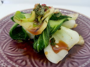 Steamed Bok Choy with Mark’s Asian Dipping Sauce