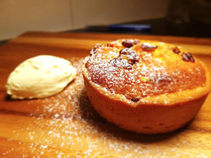 Passionfruit, Pecan & Almond Tart with Sour Cream & Golden Syrup