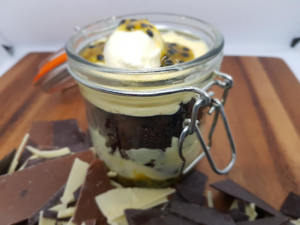 Products: Passionfruit, Chocolate & Lemon Custard Fool (V)