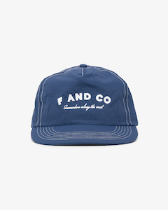 Nylon Coastal Cap - 5 Panel - Navy/Contrast Stitch