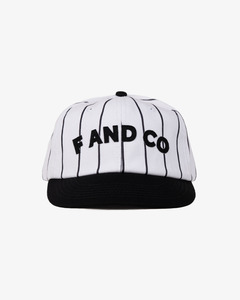 Letter Ball Cap - Short Brim 6 Panel - Off White/Black Pinstripe