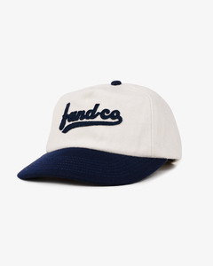 New Releases: Script Ball Cap - Wide Brim 5 Panel - Off White/Navy