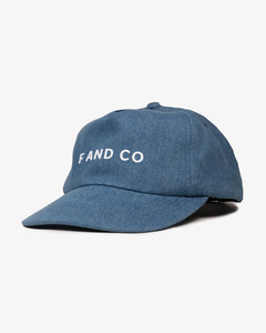 Denim Logo Cap - Wide Brim 5 Panel - Light Blue Denim