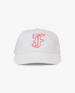 Letterman Cord Cap - 5 Panel - White