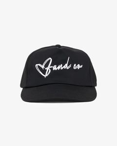 5 Panels: Heart Script Cap - 5 Panel - Black