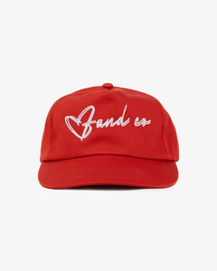 Heart Script Cap - 5 Panel - Red