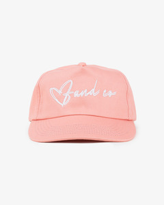 5 Panels: Heart Script Cap - 5 Panel - Salmon Pink
