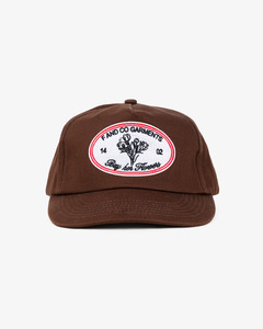 5 Panels: Floral Patch Cap - Short Brim 5 Panel - Brown