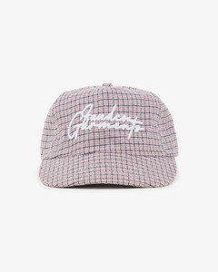 BHF Script Cap - Short Brim 5 Panel - Pink/Black Plaid