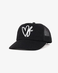 Heart Monogram Cap - Wide Brim 5 Panel - Black/Trucker