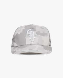 Glass Half Full Trucker Cap - Short Brim 5 Panel - Digital Camo