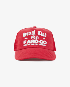 Social Club Trucker Cap - Ball Trucker - Washed Red