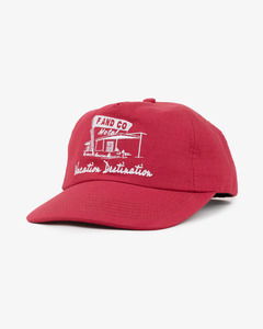 Motel Cap - Wide Brim 5 Panel - Cherry Red