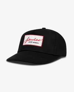 Evening Patch Cap - Wide Brim 5 Panel - Black