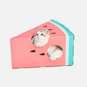 Cat Houses Beds: Cat House & Scratcher - Watermelon