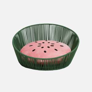 Rattan Cat Bed - Watermelon