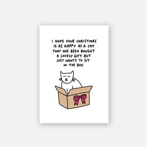 Cat Christmas Card - Cat in a Box