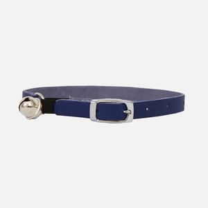 Leather Cat Collar - Classic Blue