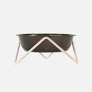 Cat Bowls: Cat Bowl - Meow Luxe - Black & Blush