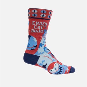 Cat Themed Accessories: Cat Socks - Crazy Cat Dude - Men's