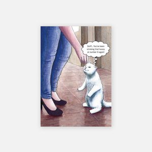 Cat Greeting Card - Sniff