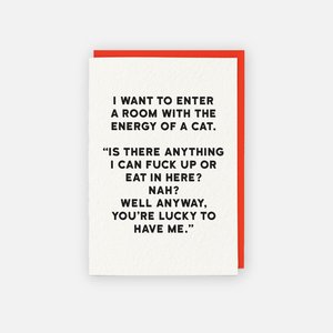 Cat Greeting Card - Energy of a Cat