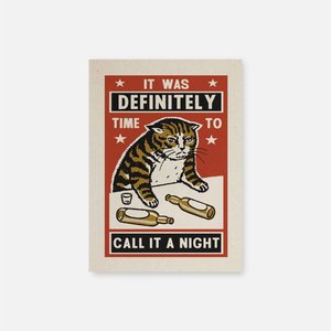 Cat Cards: Cat Greeting Card - Call it a Night