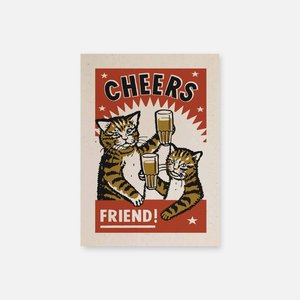 Cat Greeting Card - Cheers