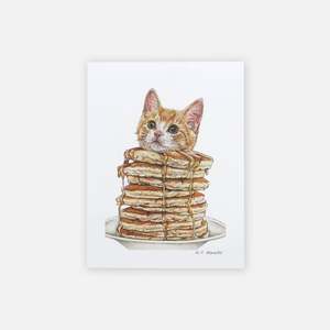 Cat Art: Cat Art Print - Pancake Kitten