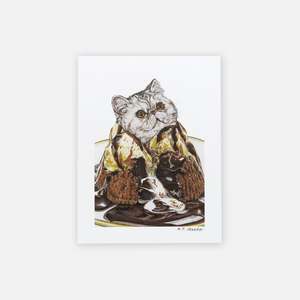 Cat Art Print - Exotic Lava Cake
