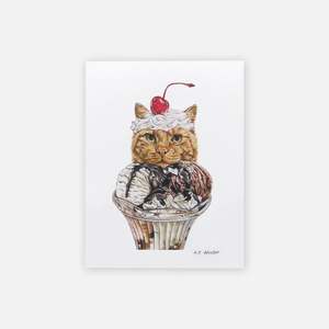 Cat Art Print - Ginger Sundae