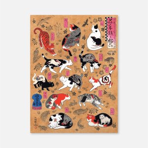 Cat Art: Cat Art Print - Zodiac Cats