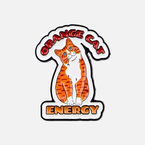 Enamel Cat Pin - Orange Cat Energy