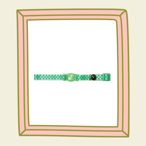 Checkerboard Cat Safety Collar - Green