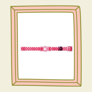 Checkerboard Cat Safety Collar - Pink