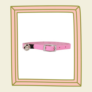 Leather Cat Collar - Pink